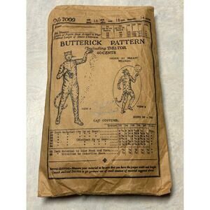 Antique 20's-30's Butterick Pattern #7009 Cat Costume Size 16 Years Bust 34" HTF